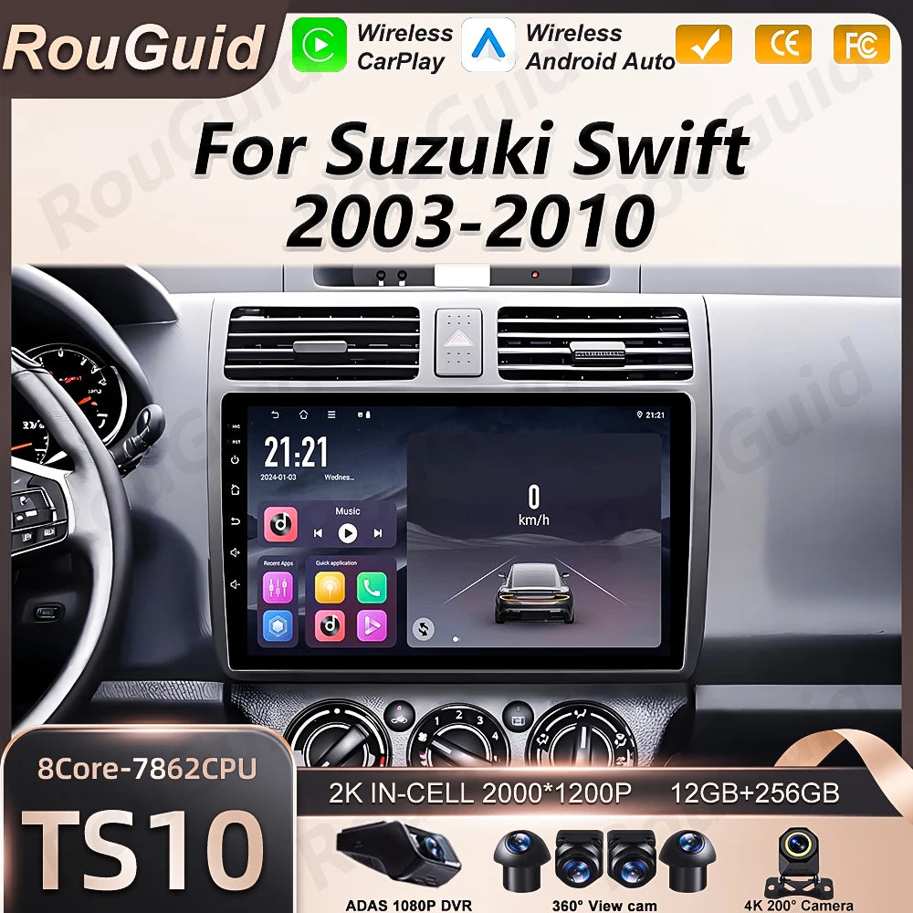 Android 16 Auto Car Radio For Suzuki Swift 2003 -2010 Wireless Carplay Multimedia Player D | AUTOKITSHOP