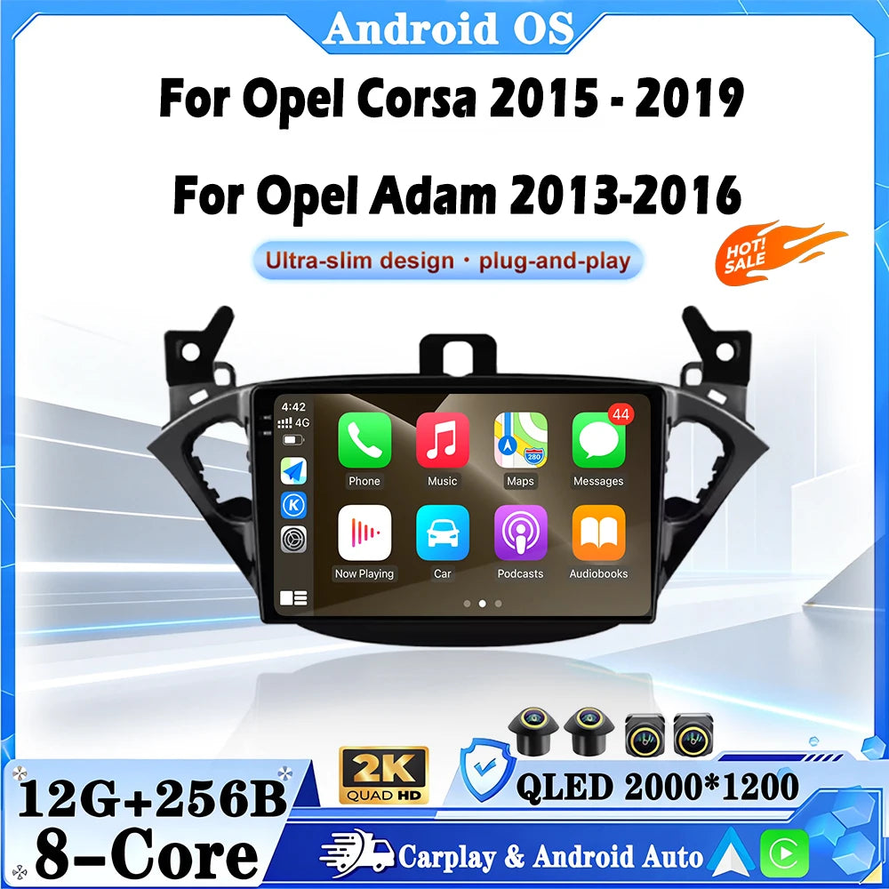 Android 16 Auto Carplay For Opel Corsa 2015-2019 Opel Adam 2013-2016 Car Radio Multimedia