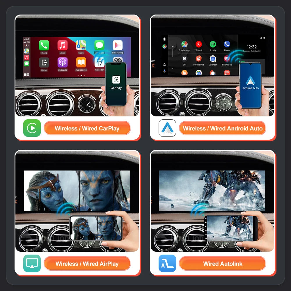Wireless CarPlay for Mercedes Benz S-Class W222 W217 2014-2018 with Android Auto Mirror Li | AUTOKITSHOP
