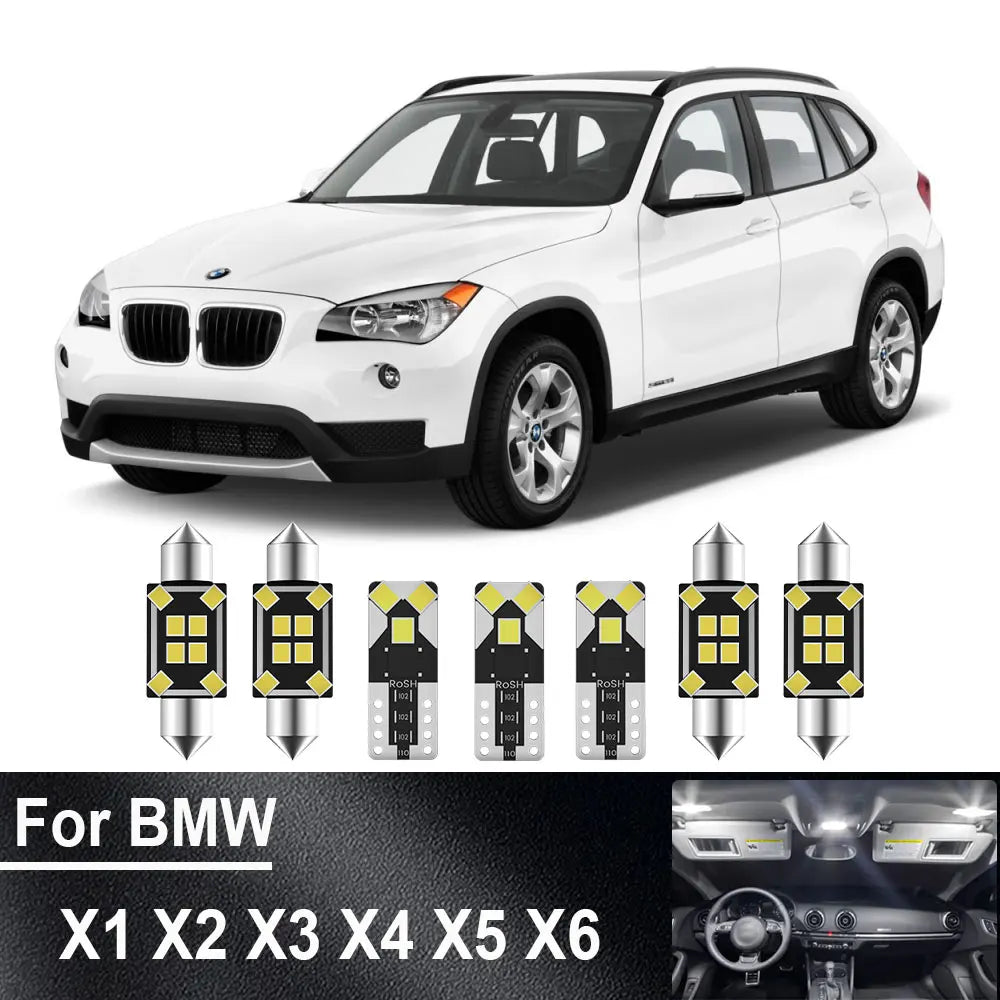 LED Interior Light Kit for BMW X1 E84 F48 X2 F39 X3 E83 F25 X4 F26 X5 E53 E70 X6 E71 2006 -2018 - Canbus Dome Map Doo...