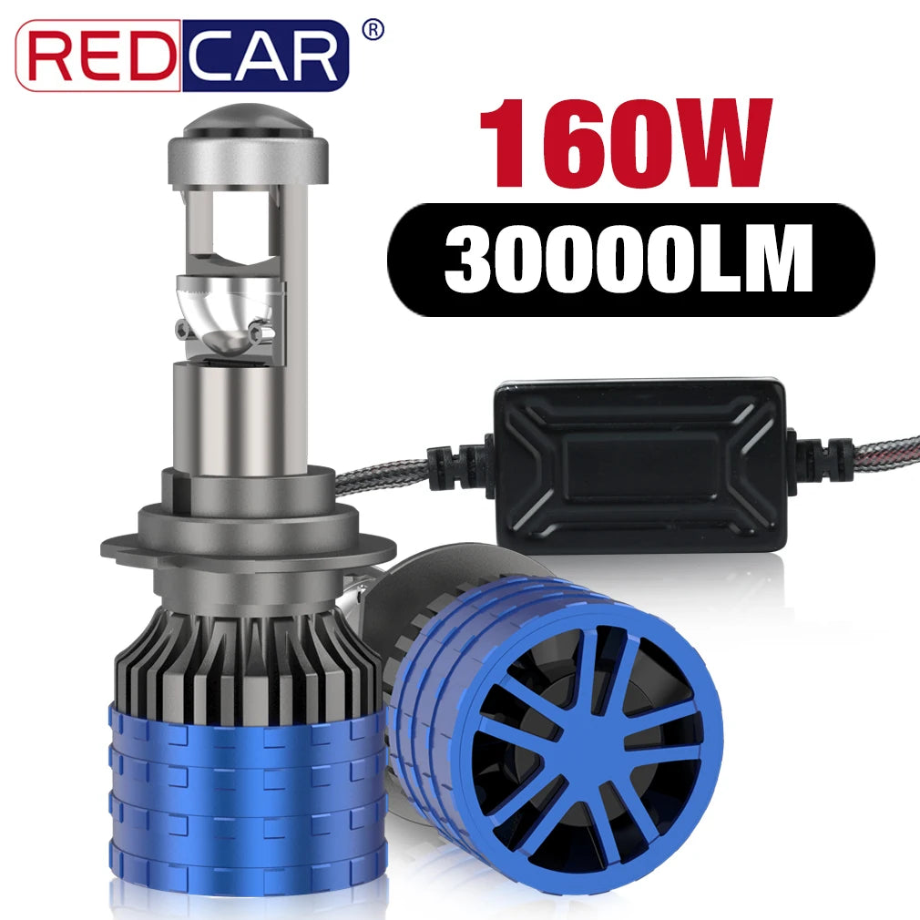 H7 LED Projector Lens Headlight Canbus 160W 30000LM H11 9005 HB3 9006 HB4 H8 H9 LED Light