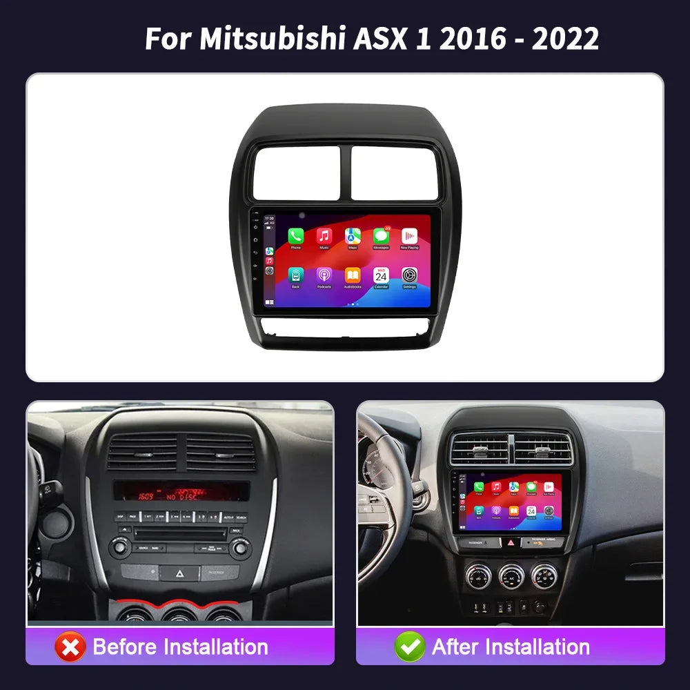Android 14 Car Radio for Mitsubishi ASX 1 2016-2022 4G Multimedia Navigation Wireless BT C