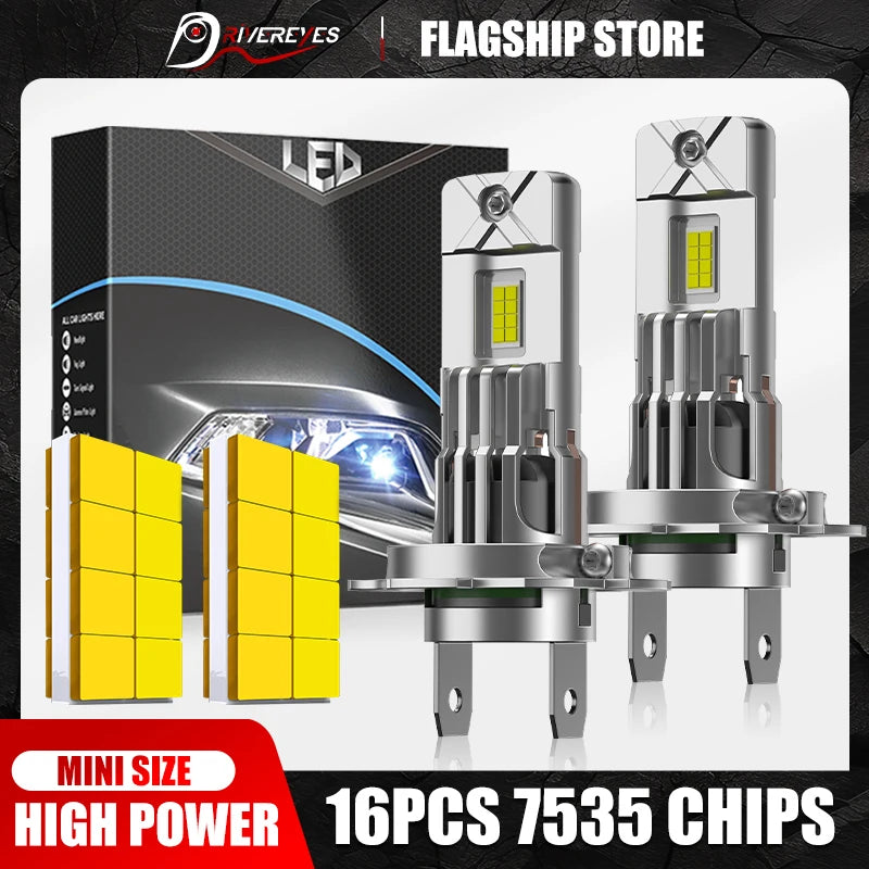 Drivereyes 2X 1000W High Power H7 H4 LED Bulb Turbo Headlight 6500K 1000000LM 12V 24V Powe