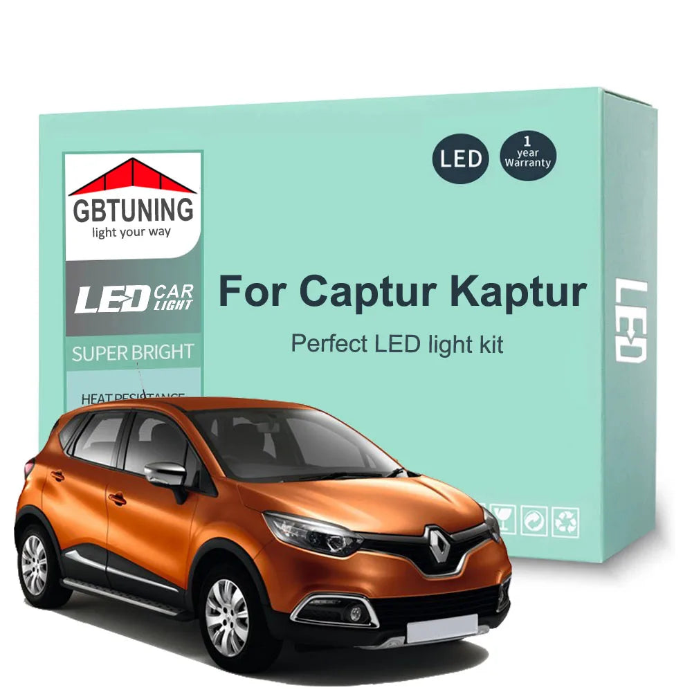 10-Piece LED Interior Light Kit for Renault Captur Kaptur - Canbus Error-Free Bulbs | AUTOKITSHOP