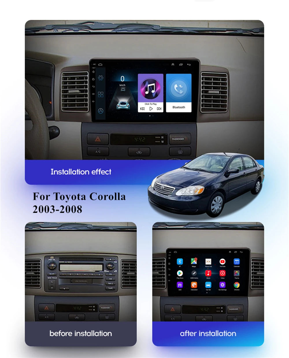 RGB - Ambient Light - for Toyota Corolla 2003-2008 - Car Interior Lighting