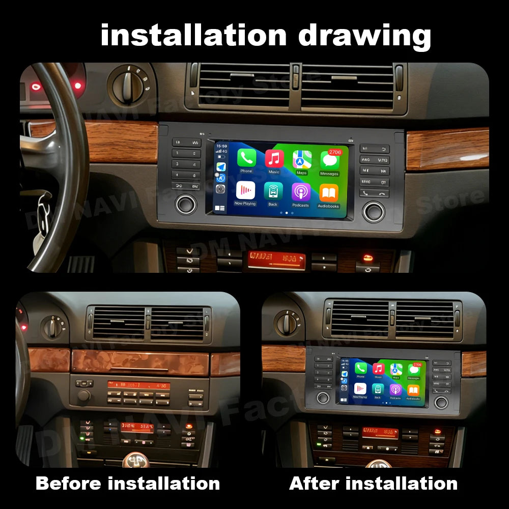 Android OS Car Radio Multimedia Touch Display for BMW X5 E53 E39 E38 1996-2004 Wireless Ca