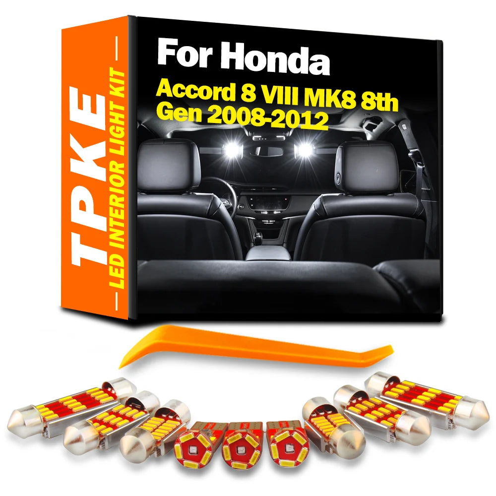 17-Piece LED Interior Light Kit for Honda Accord 8 VIII MK8 8th Gen - Canbus Error-Free Bulbs | AUTOKITSHOP