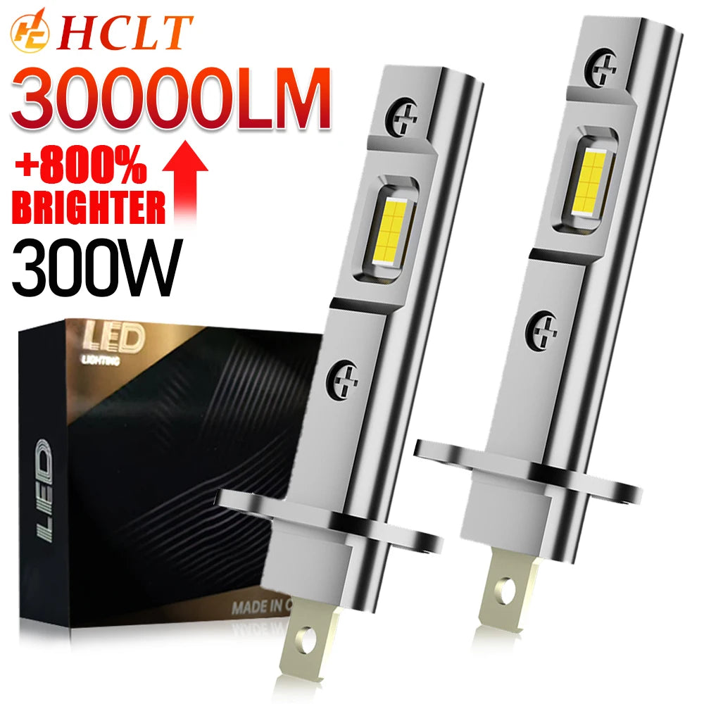H1 LED Headlights 1:1 Mini Size Plug And Play Led Lights Car 6000K White Wireless Spotligh