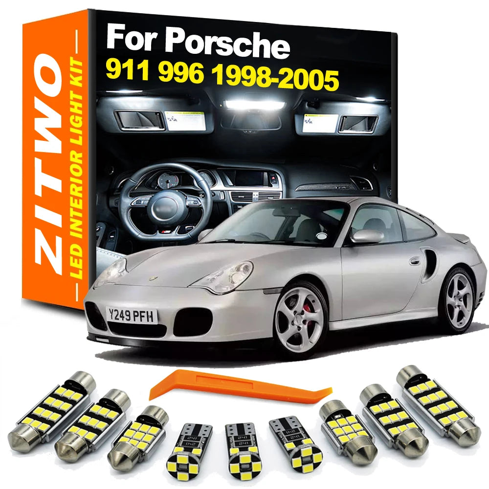 ZITWO 13Pcs Canbus Car LED Bulb Interior Dome Door Luggage Light Kit For Porsche 911 996 1998 1999 2000 2001 2002 2003 2004 2005