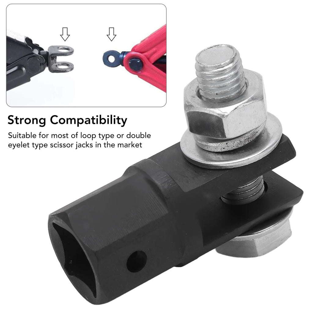 Scissor Jack Adapter High Strength Universal for Use with 1/2in Drive Impact Wrench Car RV Trail - Automotive LED Light