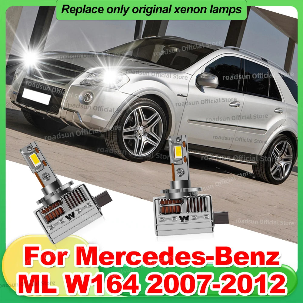 110W LED Car Headlight CANbus Lamp with Fan 1:1 HID For Mercedes Benz ML W164 2007 2008 20