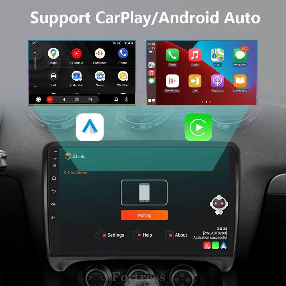 Android 16 Carplay Auto 2 DIN Intelligent System For Audi TT MK2 8J 2006 - 2014 Car Radio