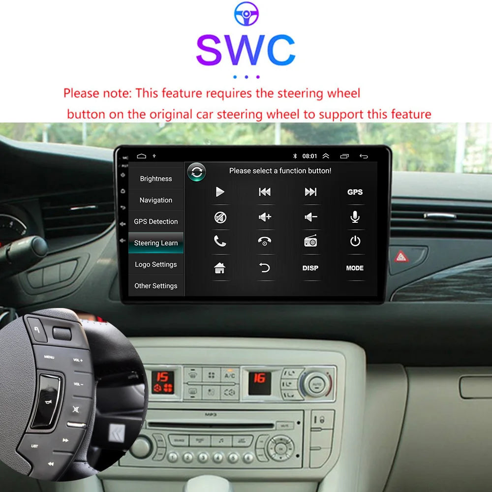 Android 16 Carplay For Citroen C5 2008-2017 Car Radio Auto 4G GPS Navigation Multimedia Vi