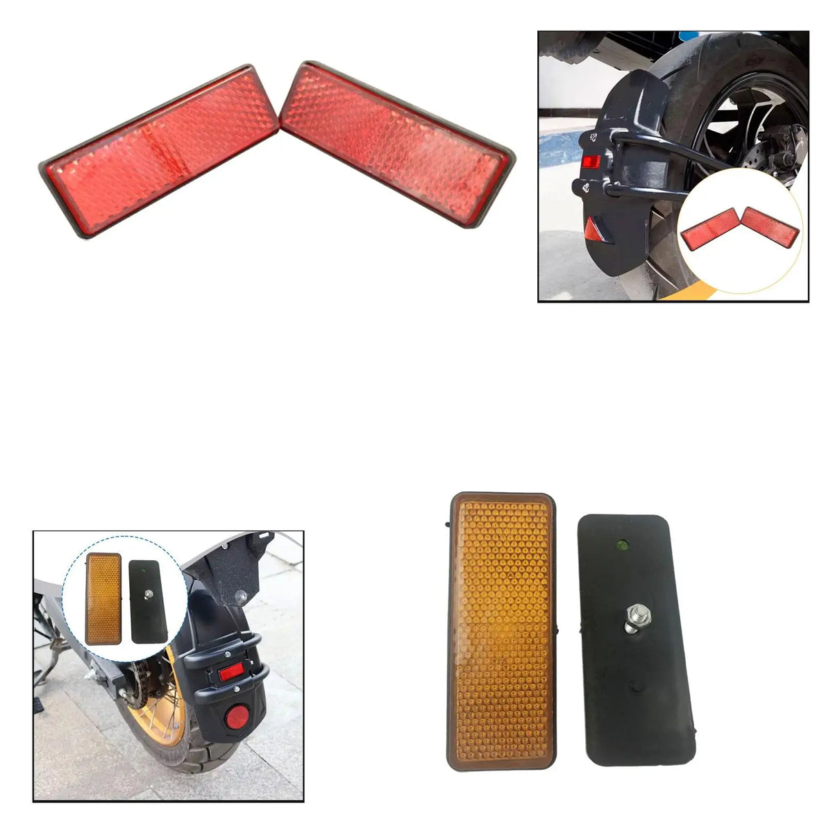 2x Rectangular Reflectors Professional Replace Parts Reflective Panel Simple Installation Attach - Automotive LED Light
