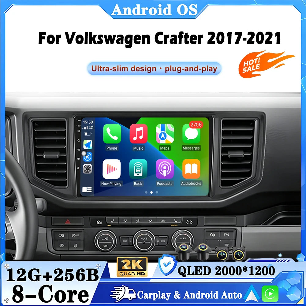 Android Auto Carplay For Volkswagen Crafter 2017-2021 Car Radio Stereo Multimidia Player G