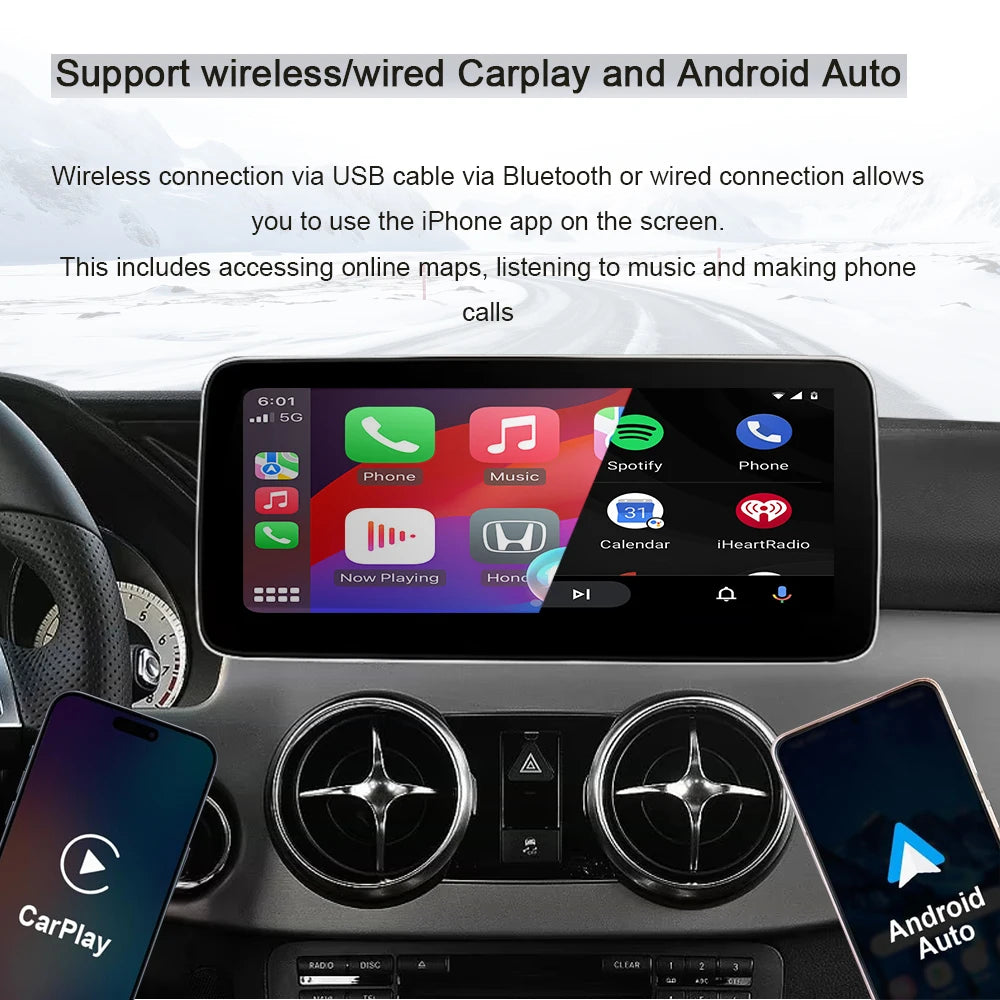 10.25INCH Car Radio Android 14 For Mercedes Benz GLK X204 Wireless CarPlay Auto Multimedia