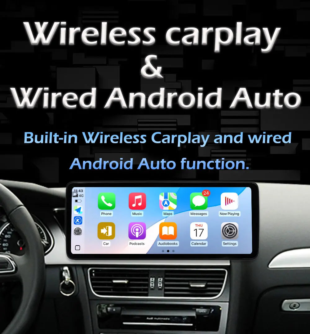 for Audi Q5 2009 2010 2011 2012 2013 - 2017 Android 15 Wireless Carplay 12.3 inch Car Radi | AUTOKITSHOP