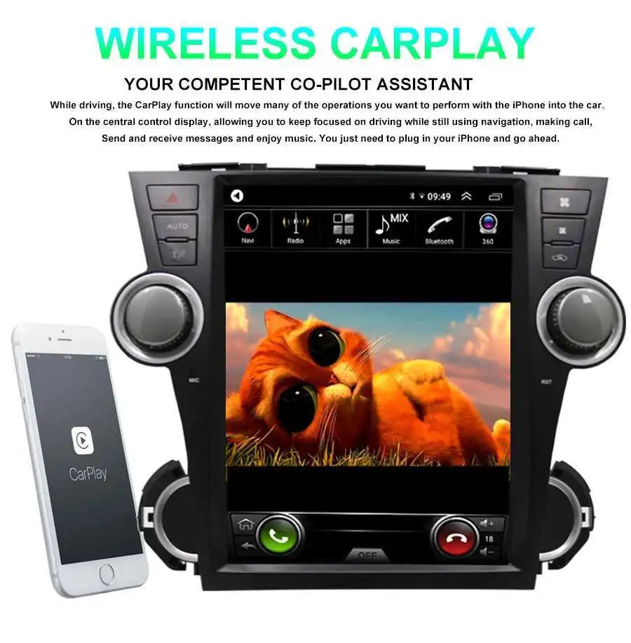 12.1inch Screen For Toyota Highlander 2007-2013 Android GPS Multimedia Carplay Head Unit A | AUTOKITSHOP