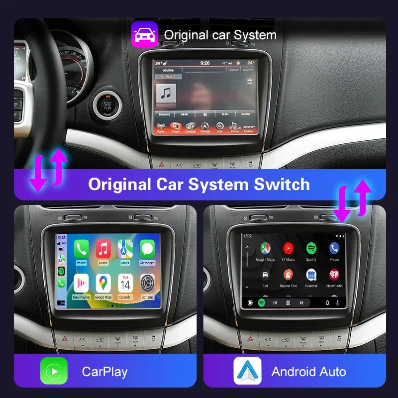 Wireless CarPlay For Dodge Journey 2013-2016 Smart AI Box Android Auto Adapter Support Mir
