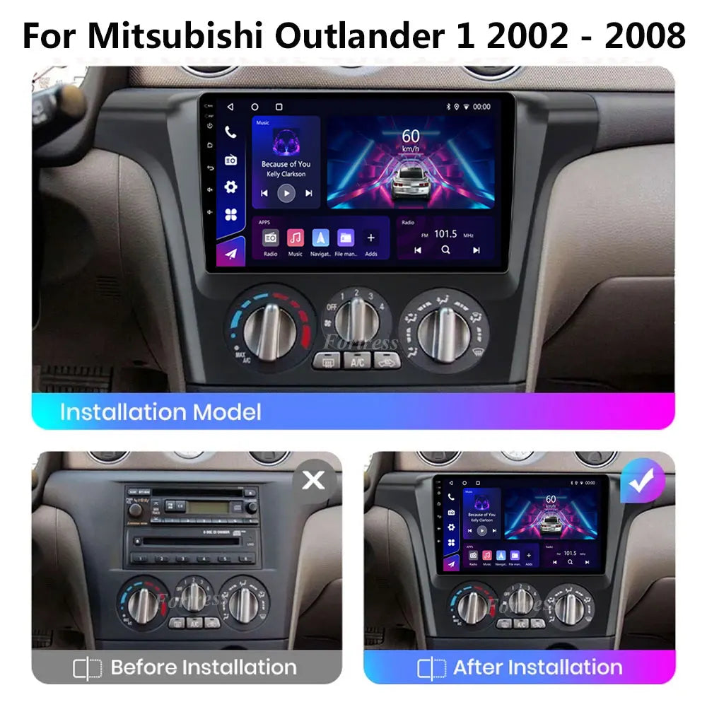 2Din Android 16 Car Radio Multimedia Video Player For Mitsubishi Outlander 1 RHD 2002-2008