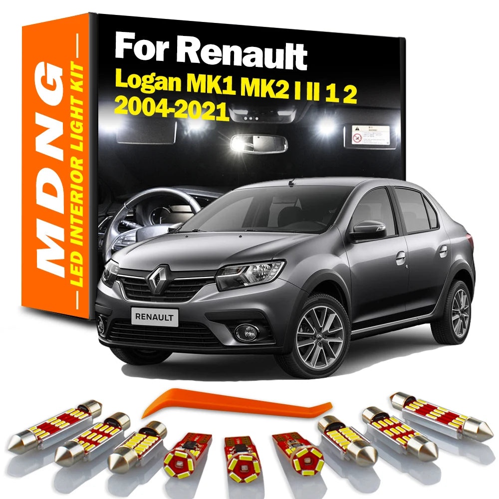 LED Interior Light Kit for Renault Logan MK1 MK2 I II 1 2 2004-2016 - Canbus Dome Map Door Trunk Bulbs | AUTOKITSHOP