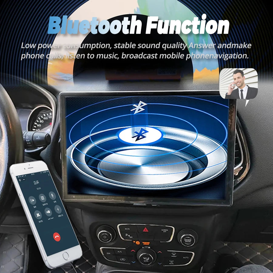 Car AutoRadio13.3inch For Jeep Compass Android 14 Multimedia Navigation GPS Player WIFI+4G | AUTOKITSHOP