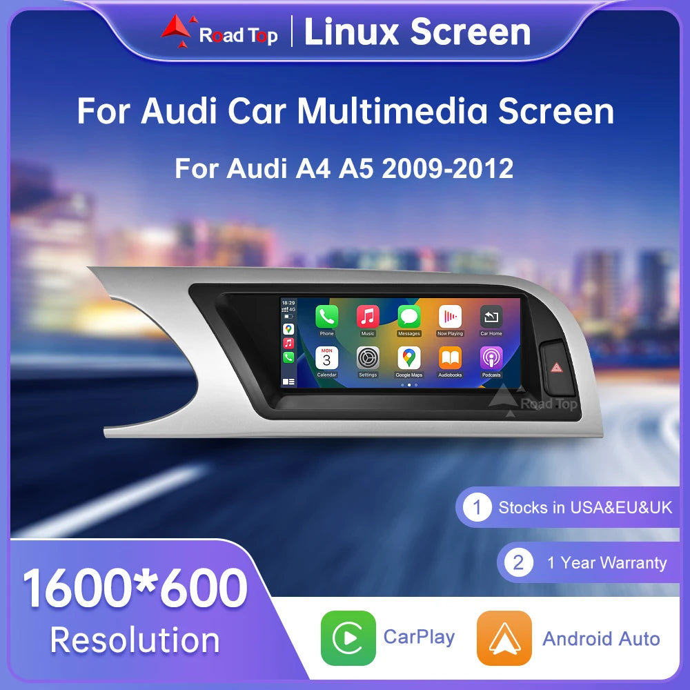 8.8inch Car Radio Multimedia Linux Screen For Audi A4 A5 2009-2012 with Wireless CarPlay A | AUTOKITSHOP
