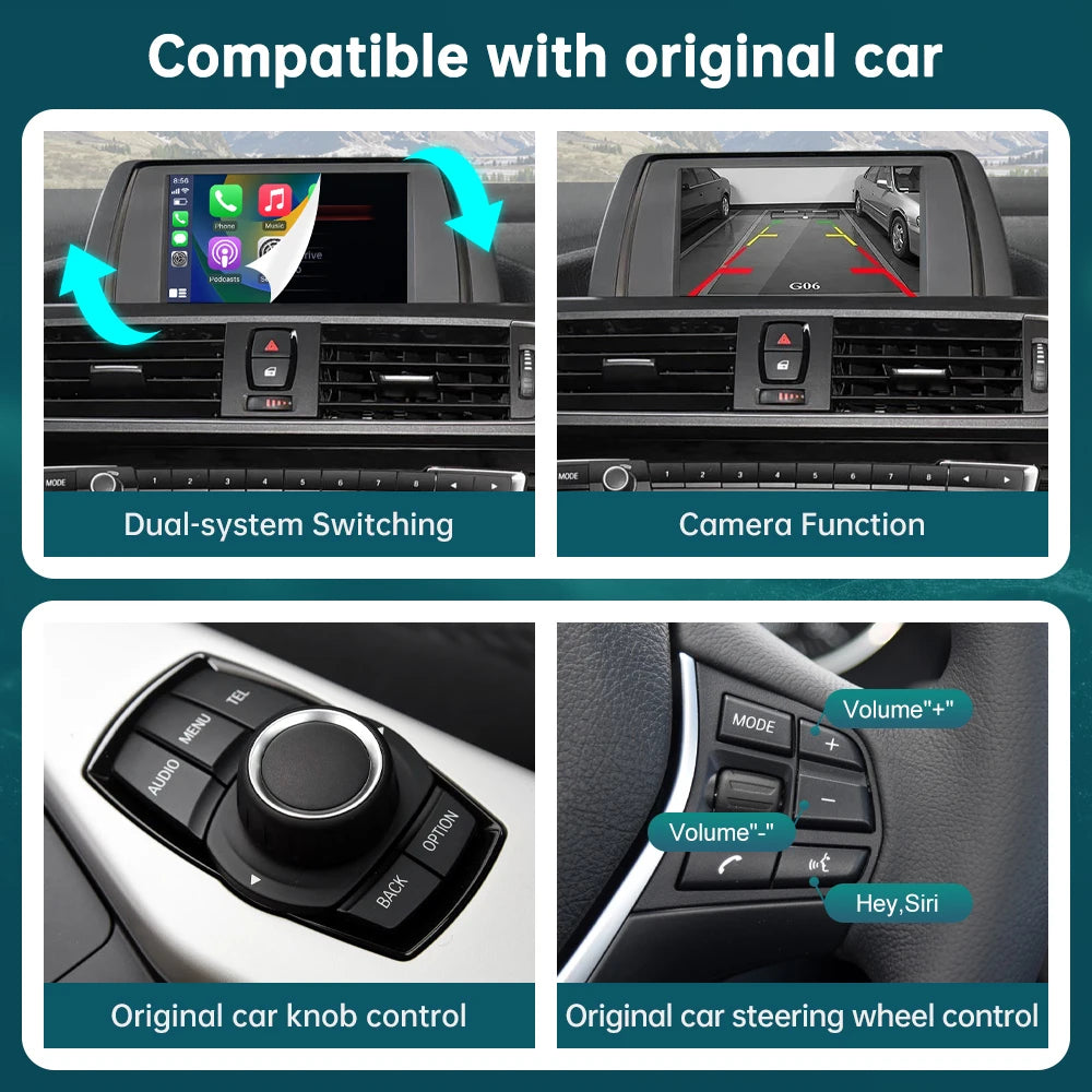 RoadTop Wireless CarPlay For BMW Series 1 2 F20 F21 F22 F23 F45 2012-2020 with Android Aut