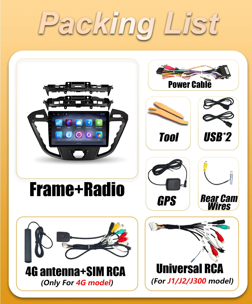 Android Auto Car Radio For Ford Tourneo Custom 1 Transit 2012 2013 2014 2015 - 2021 Naviga | AUTOKITSHOP