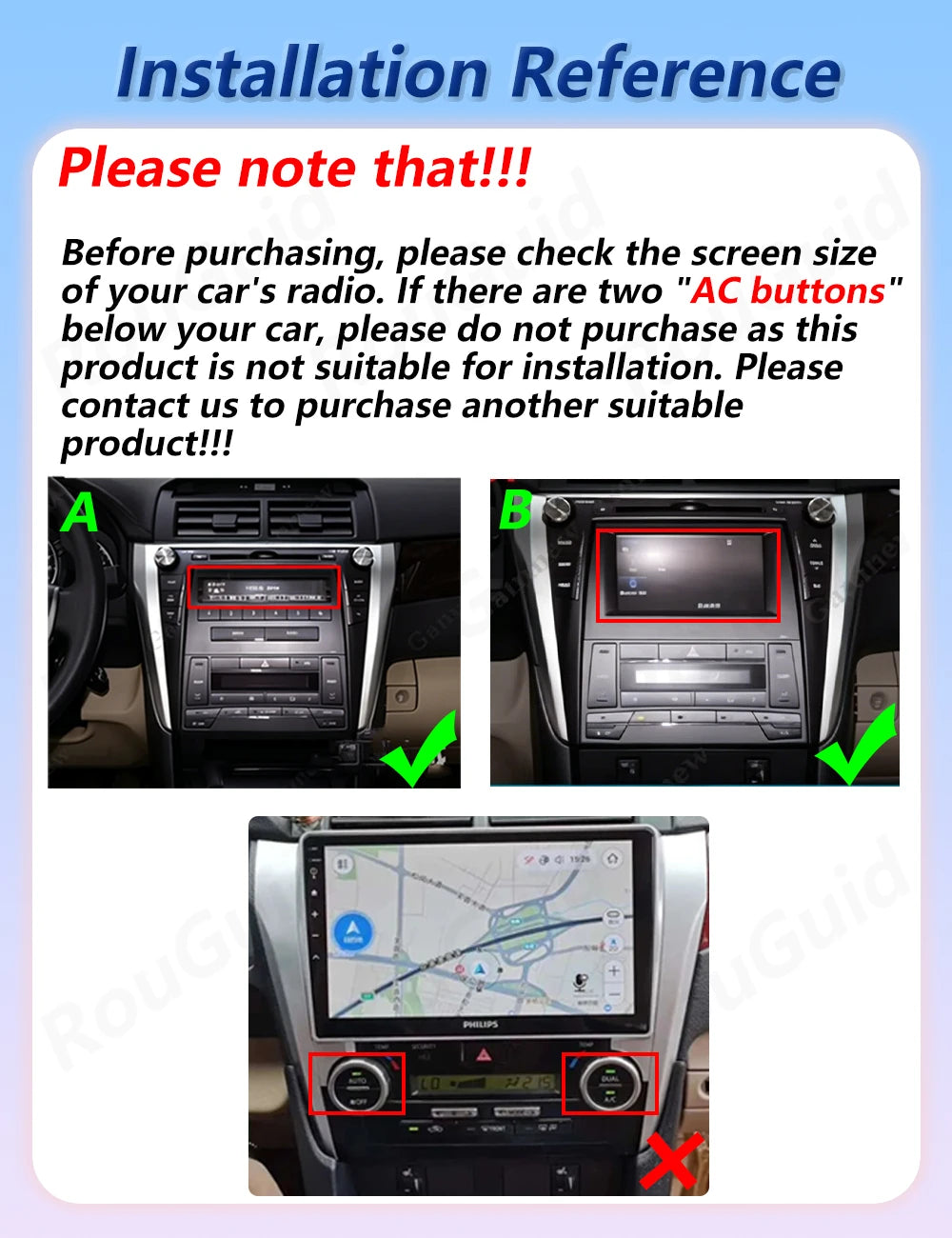 Android16 Auto Car Radio For Toyota Aurion Camry 2015 2016 2017 2018 Carplay BT 5G Multime | AUTOKITSHOP