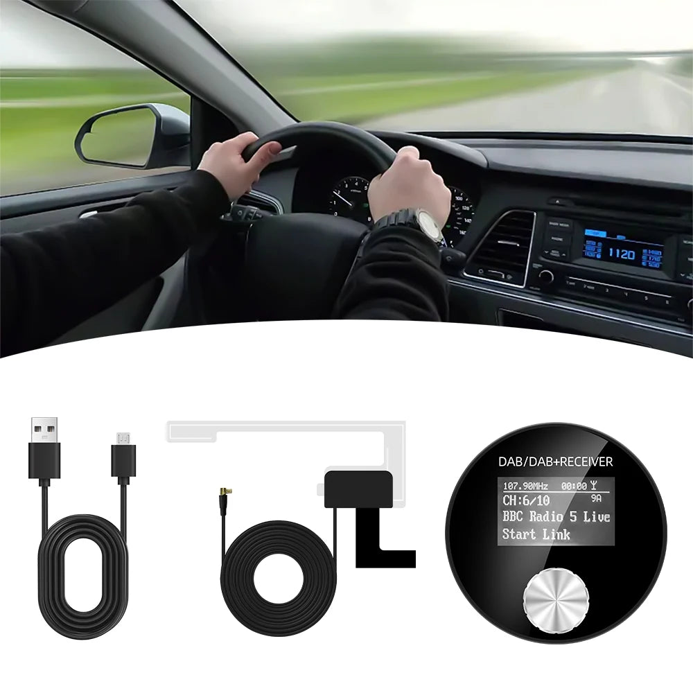 DAB+ Car Digital Radio FM Receiver 1.2 Inch Screen DAB for European Android Car Audio Sign | AUTOKITSHOP