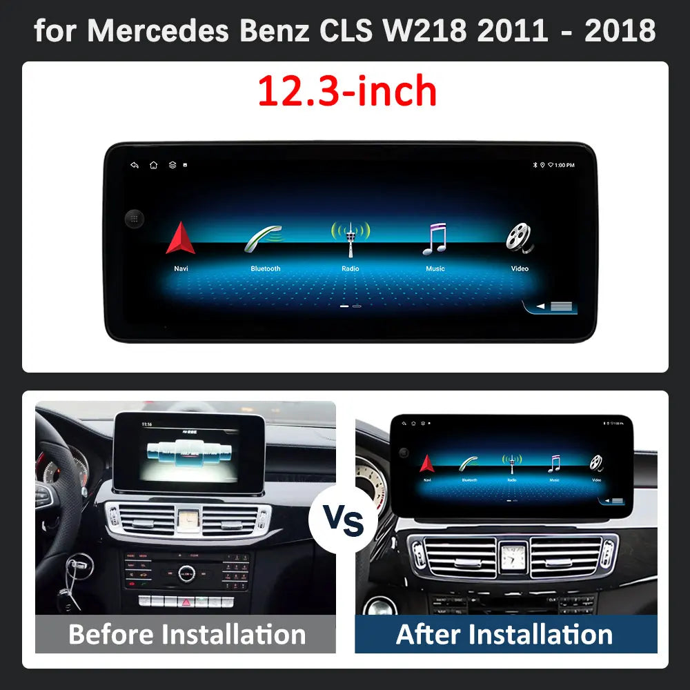 for Mercedes Benz CLS W218 2011 - 2018 Carplay Android 16 GPS Navi Head Unit Car Video Mul