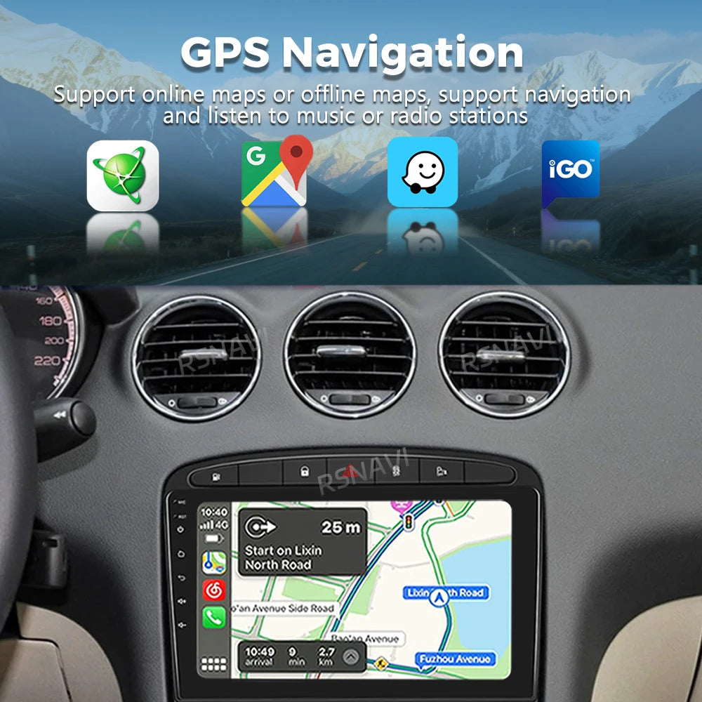 Android 16 For Peugeot 308 308SW 408 2012-2020 2K QLED Stereo Car Radio Multimedia Video P