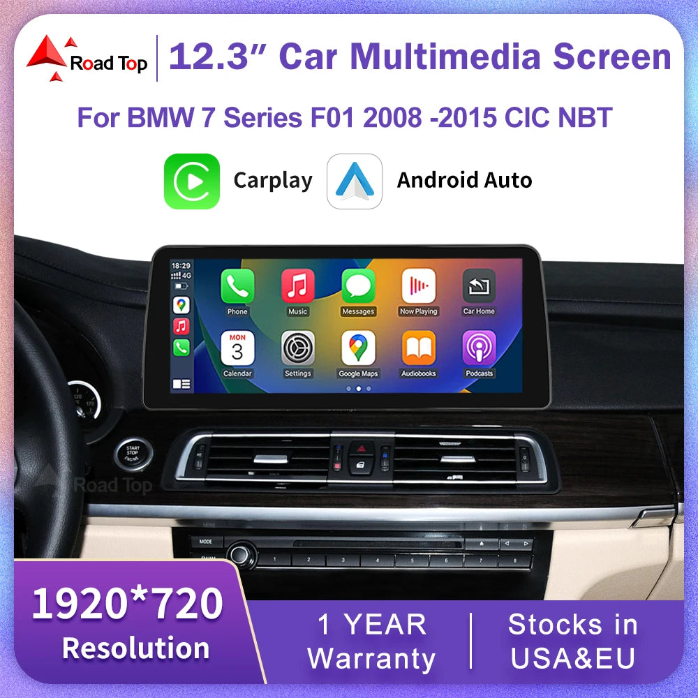 1920*720 Multimedia Touch Screen Wireless Carplay For BMW 7 Series F01 F02 F03 CIC NBT Sys | AUTOKITSHOP