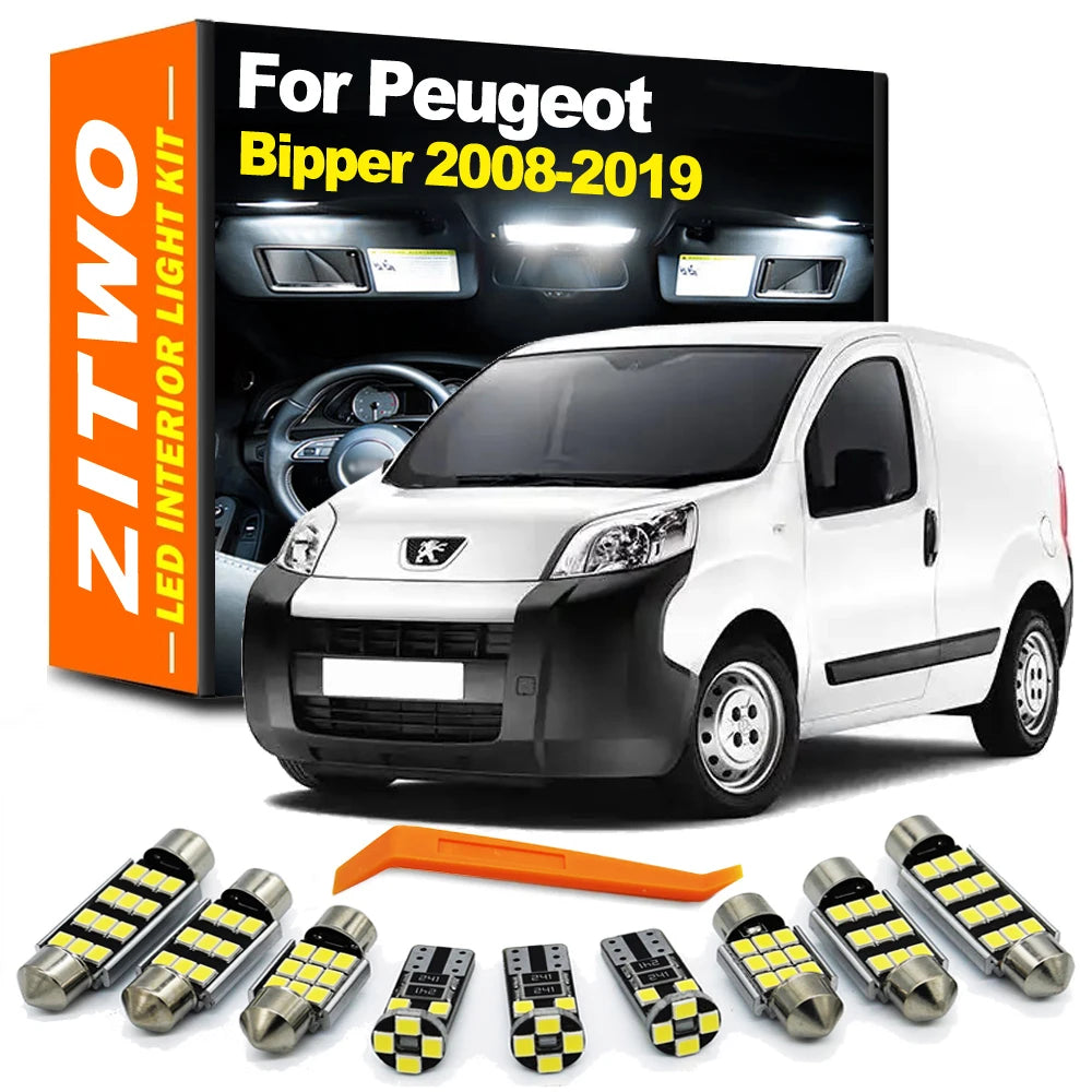 7Pcs Car LED Interior Dome Map Reading Light Bulb Kit For Peugeot Bipper Tepee B for Peugeot 2010-2015 - Canbus LED Car
