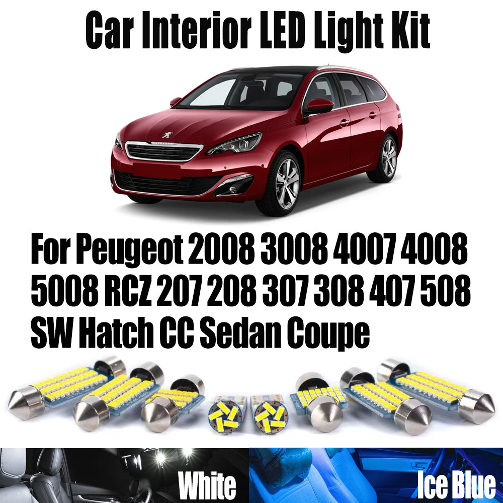 LED Interior Light Kit for Peugeot - Canbus Error-Free Bulbs | AUTOKITSHOP