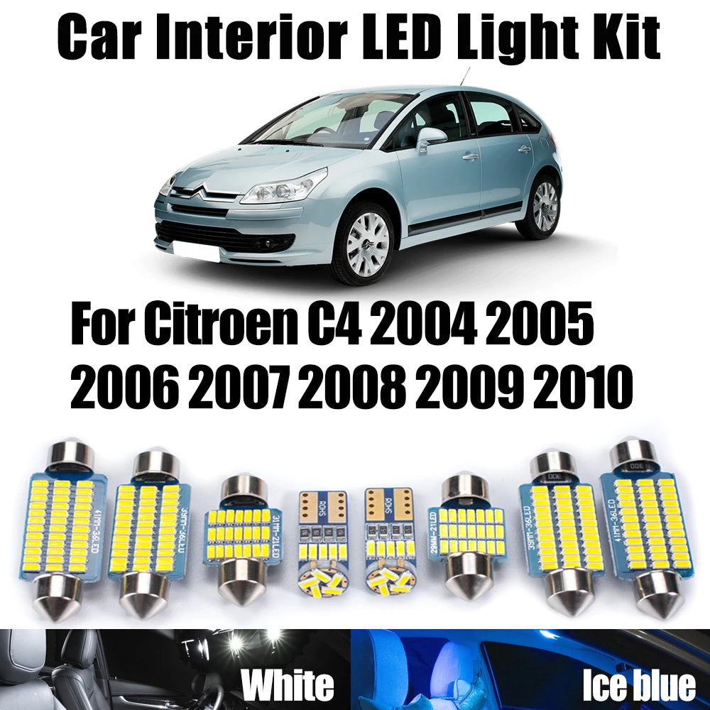 11-Piece LED Interior Light Kit for C4 - Canbus Error-Free Interior Bulbs