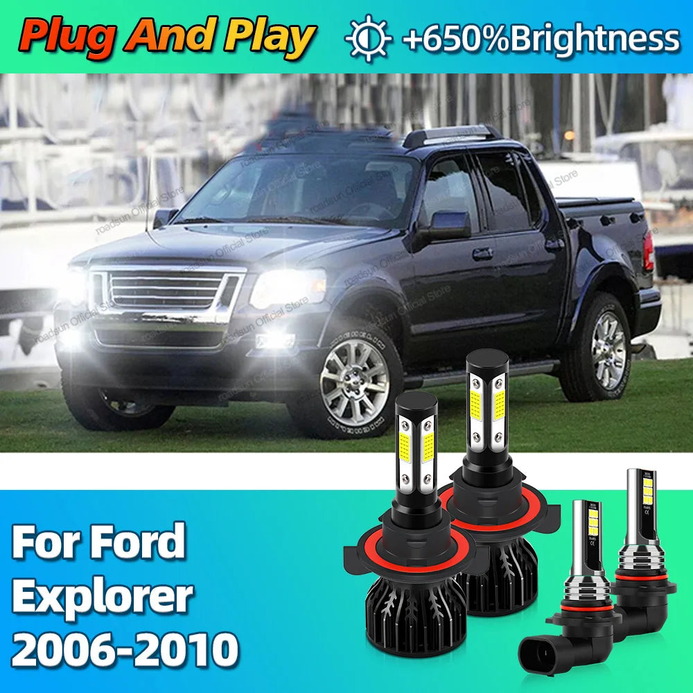 2/4Pcs 30000LM LED Headlight H13 9008 Car Bulbs 9145 Fog Light Lamp Canbus For Ford Explor