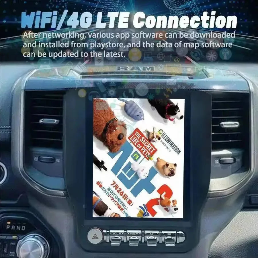 For Dodge Ram 2019 2020 2021 Android15 Stereo 4G WiFi Autoradio Head Unit BT GPS Navi 4G C | AUTOKITSHOP