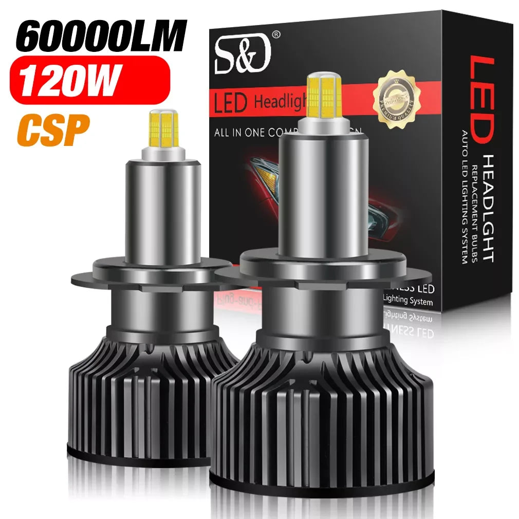 60000LM H7 Powerful Led Mini Car Headlight H3 H8 H11 H1 Led Bulbs HB3 9005 HB4 9006 Hir2 9