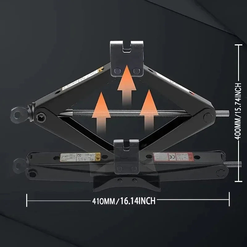 Hand Cranked Scissor Jack 08T 1T 2T Portable Labor Saving Car Jack Car Repair Tire Replacement S - Automotive LED Light