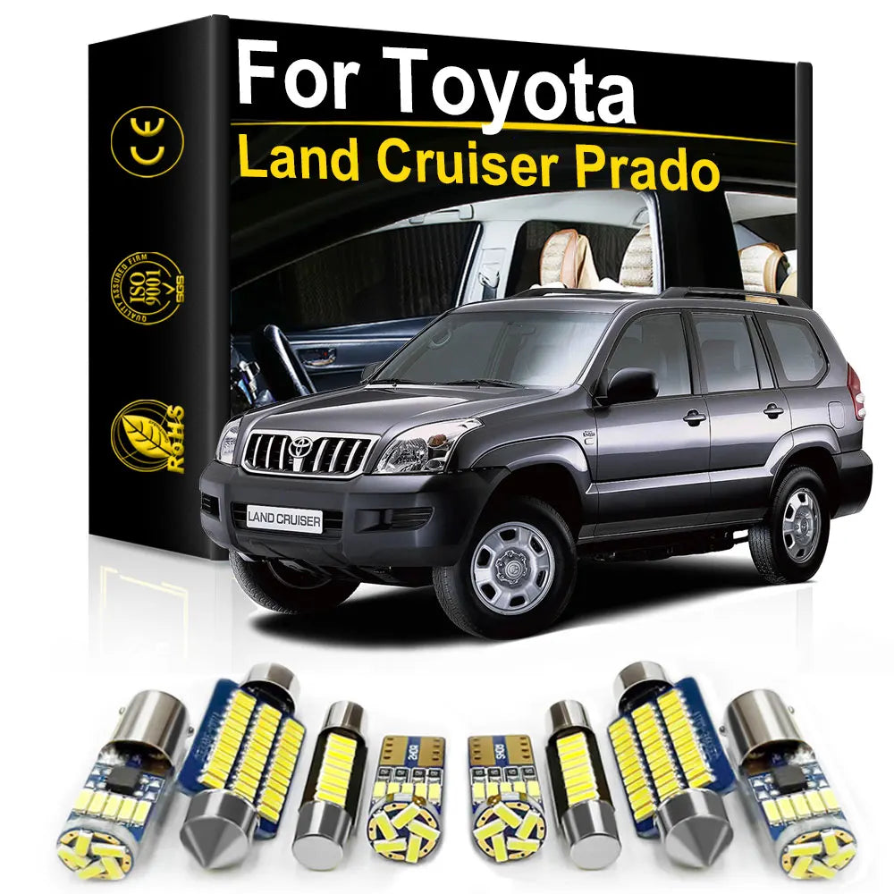 LED Interior Light Kit for Toyota Land Cruiser Prado 120 150 90 FJ Cruiser 70 80 100 200 Canbus Map Dome License Plat...