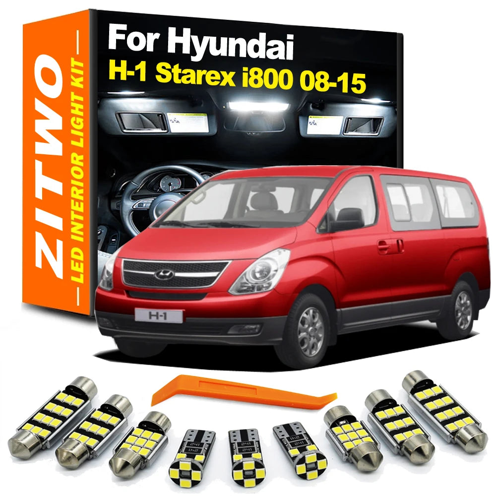 ZITWO 16Pcs Canbus No Error For Hyundai H-1 H1 i800 Starex 2008 2009 2010 2011 2012 2013 2014 2015 LED Bulb Interior Light Kit