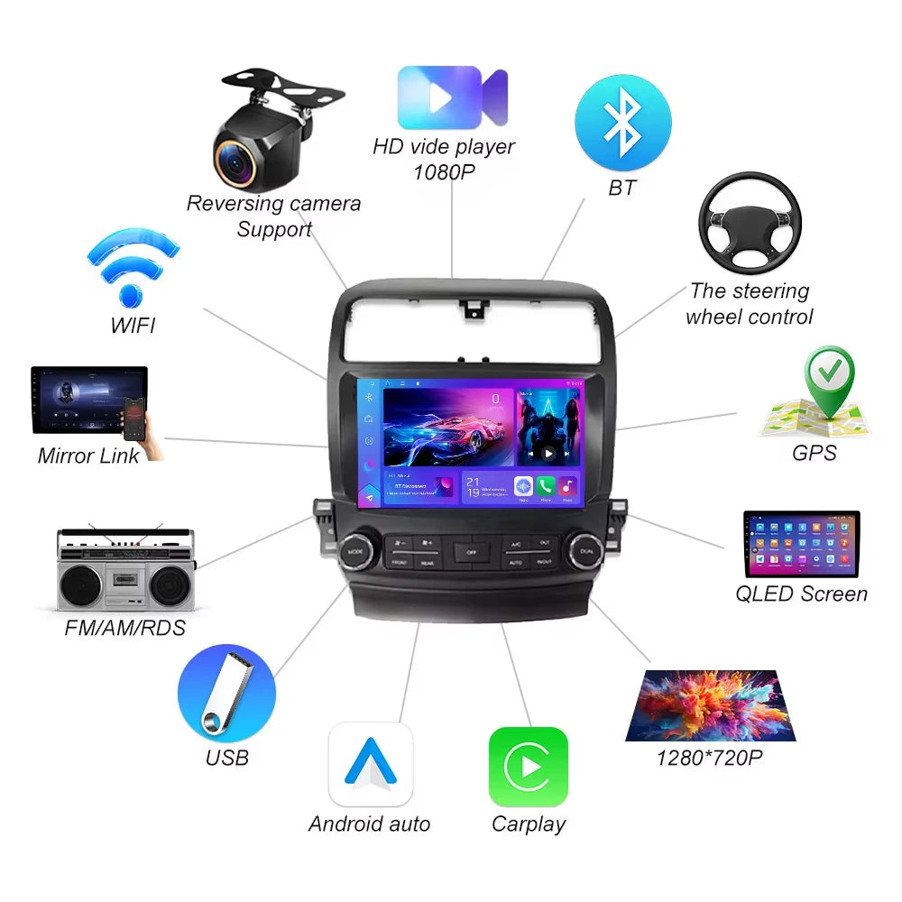 Car Radio Android 16 For Honda Accord Acura Tsx 2004 2005 2006 2007 2008 Multimedia Video  | AUTOKITSHOP