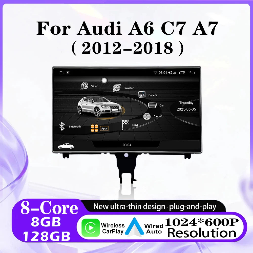 Android Auto Carplay For Audi A6 C7 A7 2012-2018 Car Radio Video Multimedia Player WiFi BT