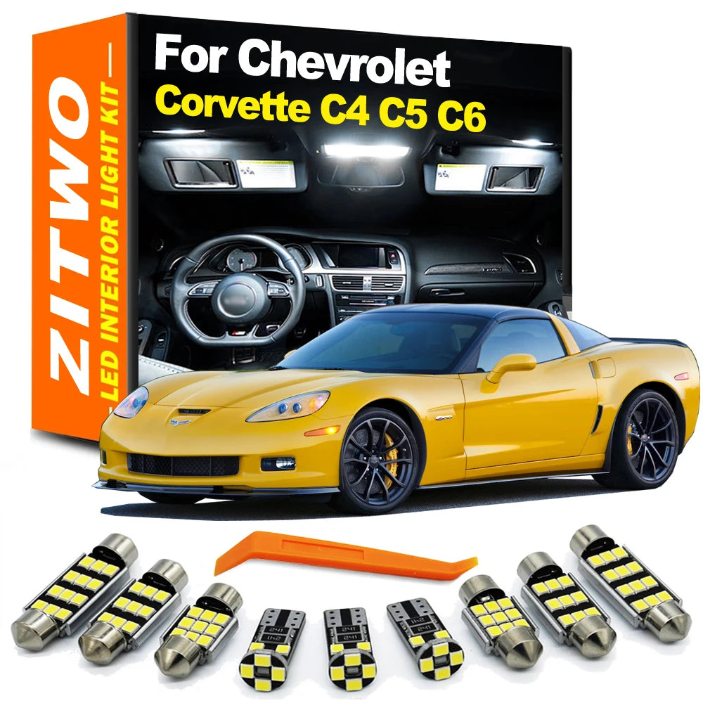 ZITWO Car Accessories LED Bulb Interior Dome Map Light Kit For Chevrolet Chevy Corvette C4 C5 C6 1984- 2009 2010 2011 2012 2013