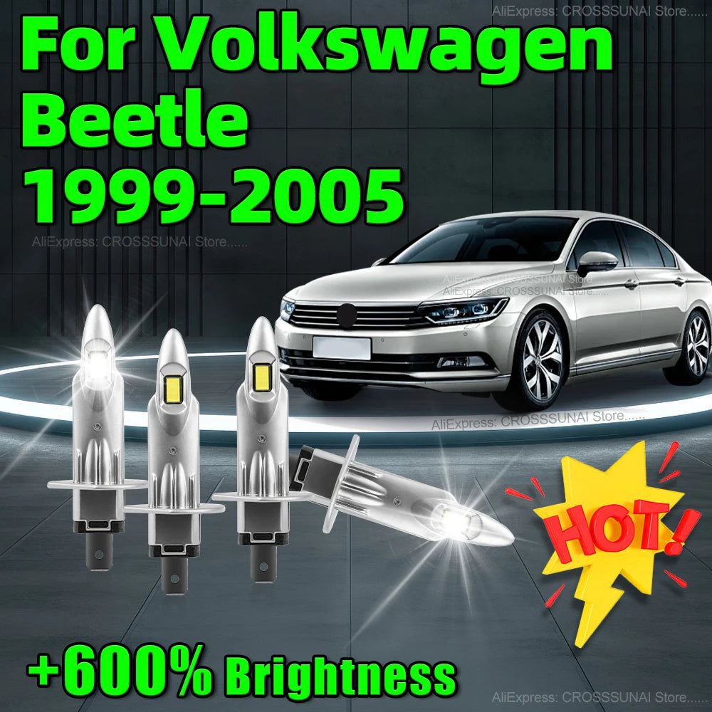 2/4Pcs LED Headlights 25000LM Bulb 1:1 Mini Size Plug and Play Car Light For Volkswagen Be