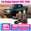 9004 High Low Beam LED Headlights 3570 CSP Chips 150W 30000LM 6000K White For Dodge Dakota
