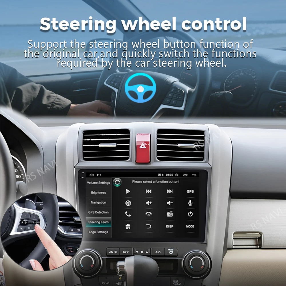 Android 16 For Honda CRV CR-V 3 RE 2006 - 2012 2K QLED Android Car Radio Multimedia Video