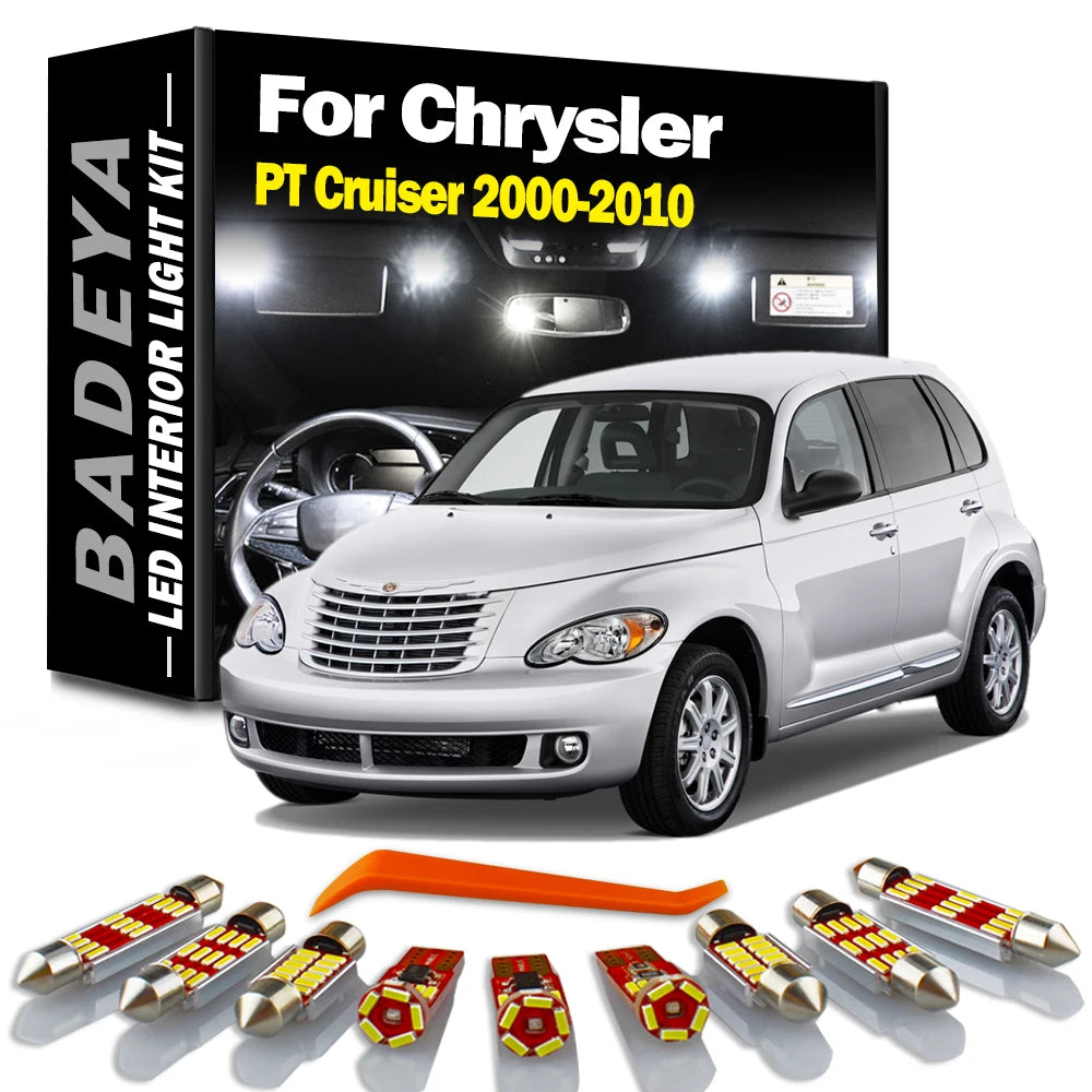 12-Piece LED Interior Light Kit for Chrysler 2000-2007 - Canbus Error-Free Interior Bulbs